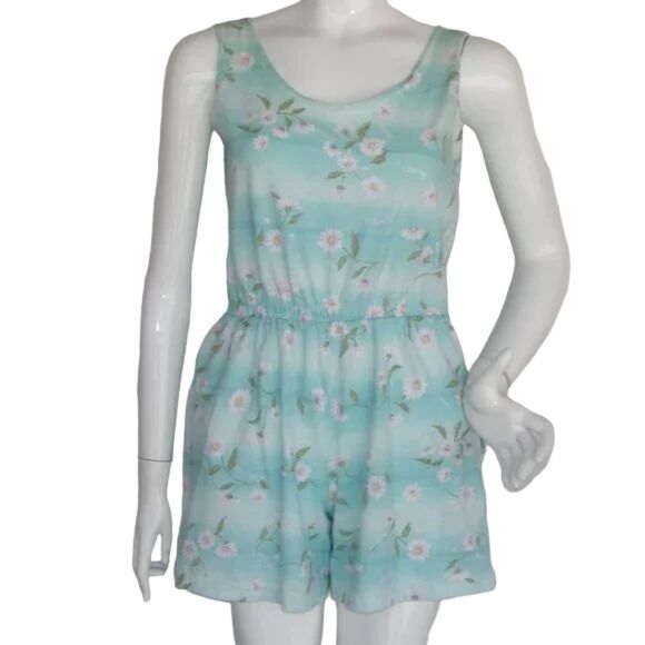 Originals Romper, S, Floral Print, Tank upper, Pockets, Elastic waist, Vintage - Picture 1 of 11